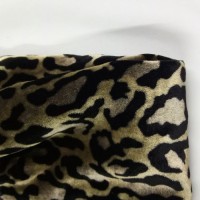 High quality Overcoat fabric textile digital Leopard printing cotton like velvet fabric